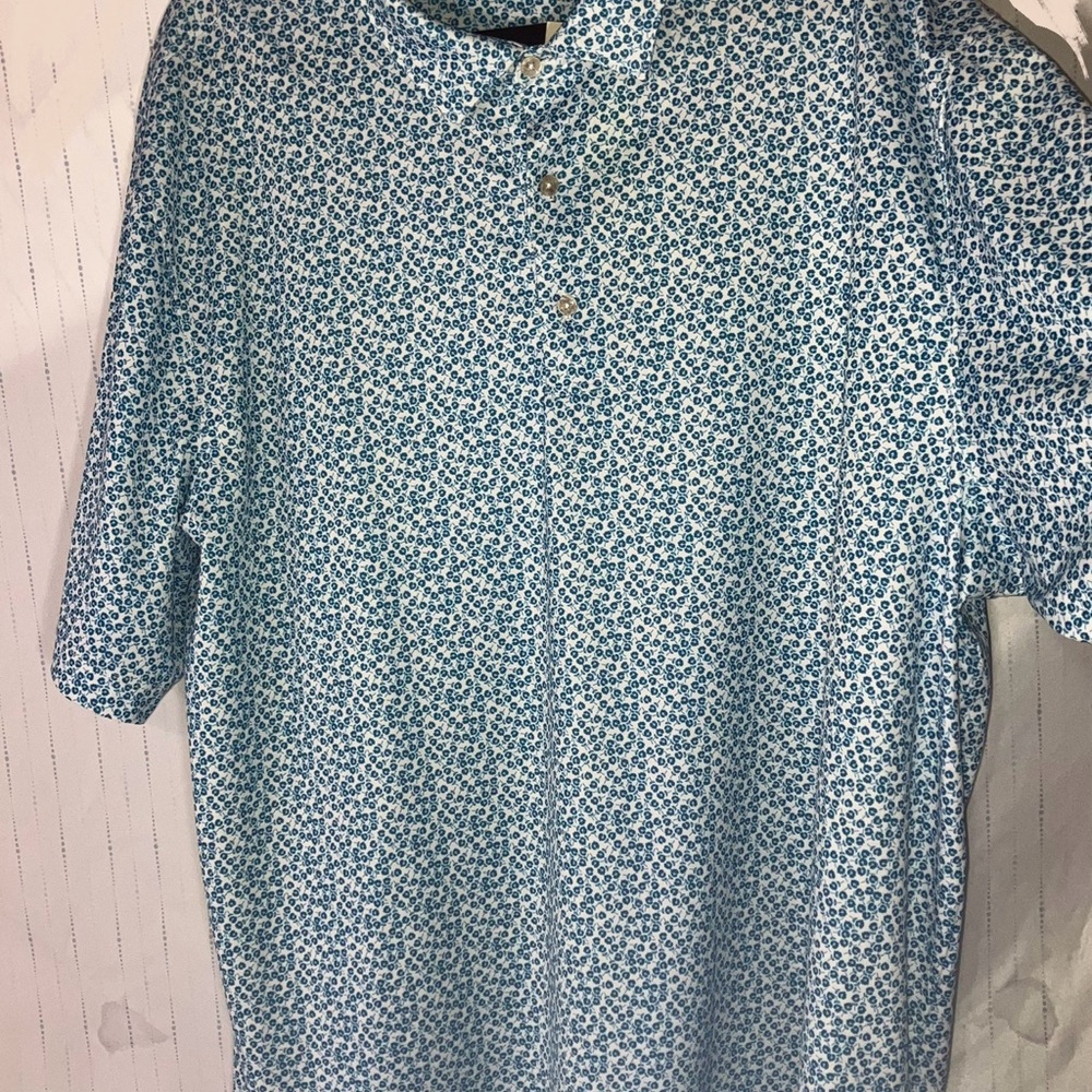 NWT Bermuda Sands Men’s 2X Saddleback Golf Course Floral Blue Shirt - Picture 10 of 14